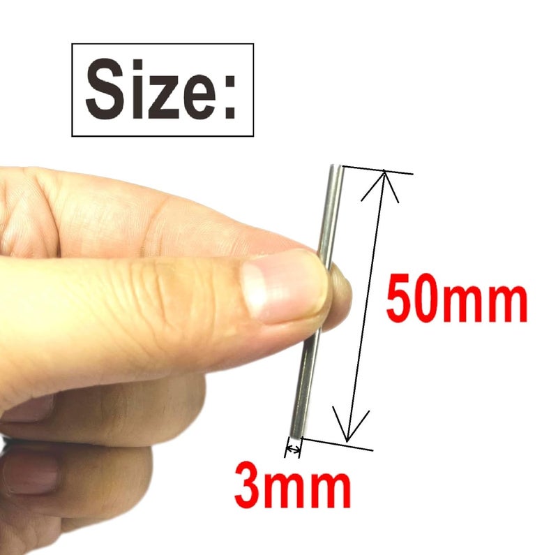 ZDingTech 30pcs 3mm x 50mm Dowel Pins Metal Dowel pins M3 3mm Shelf Pegs,Support Shelves,3mm x 50mm Metal Rod.304 Stainless Steel Wood Bunk Bed pegs - Image 4